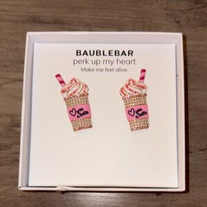 🆕💜 BaubleBar “💜 You A Latte” Coffee Cup Stud Earrings NWT